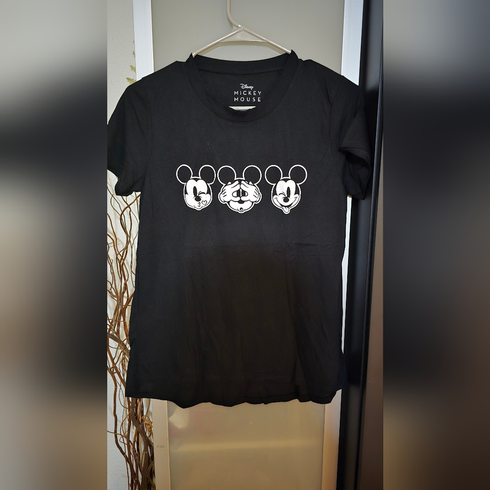 Disney Black T-Shirt with Mickey Mouse Faces